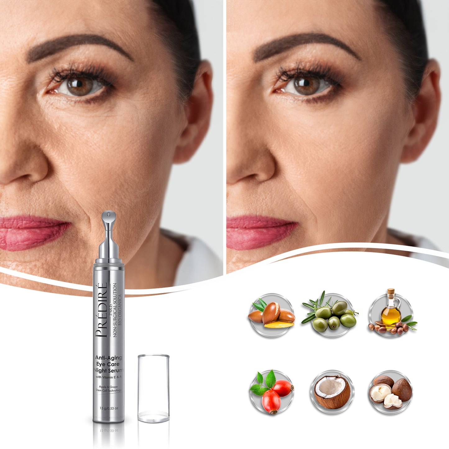 Intensive Rapid Renewal Eye Care Travel Size Anti Aging Night Serum (Treats Puffiness and Dark Circles)