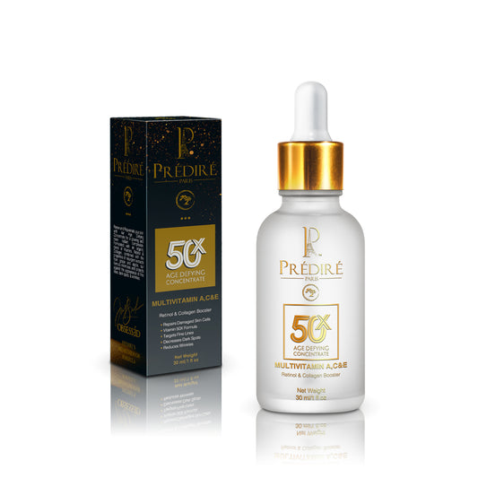 50X Premium Multi-Vitamin A, C, & E Retinol & Collagen Booster 24K Gold Serum