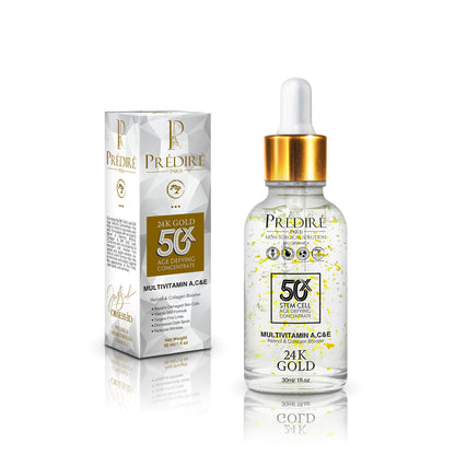 24K Gold Leaf 50X Age-Defying Concentrate | Multi-Vitamin A, C, & E with Retinol & Collagen Booster