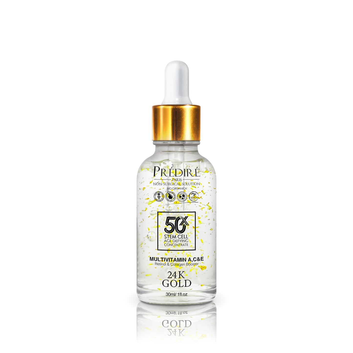 24K Gold Leaf 50X Age-Defying Concentrate | Multi-Vitamin A, C, & E with Retinol & Collagen Booster