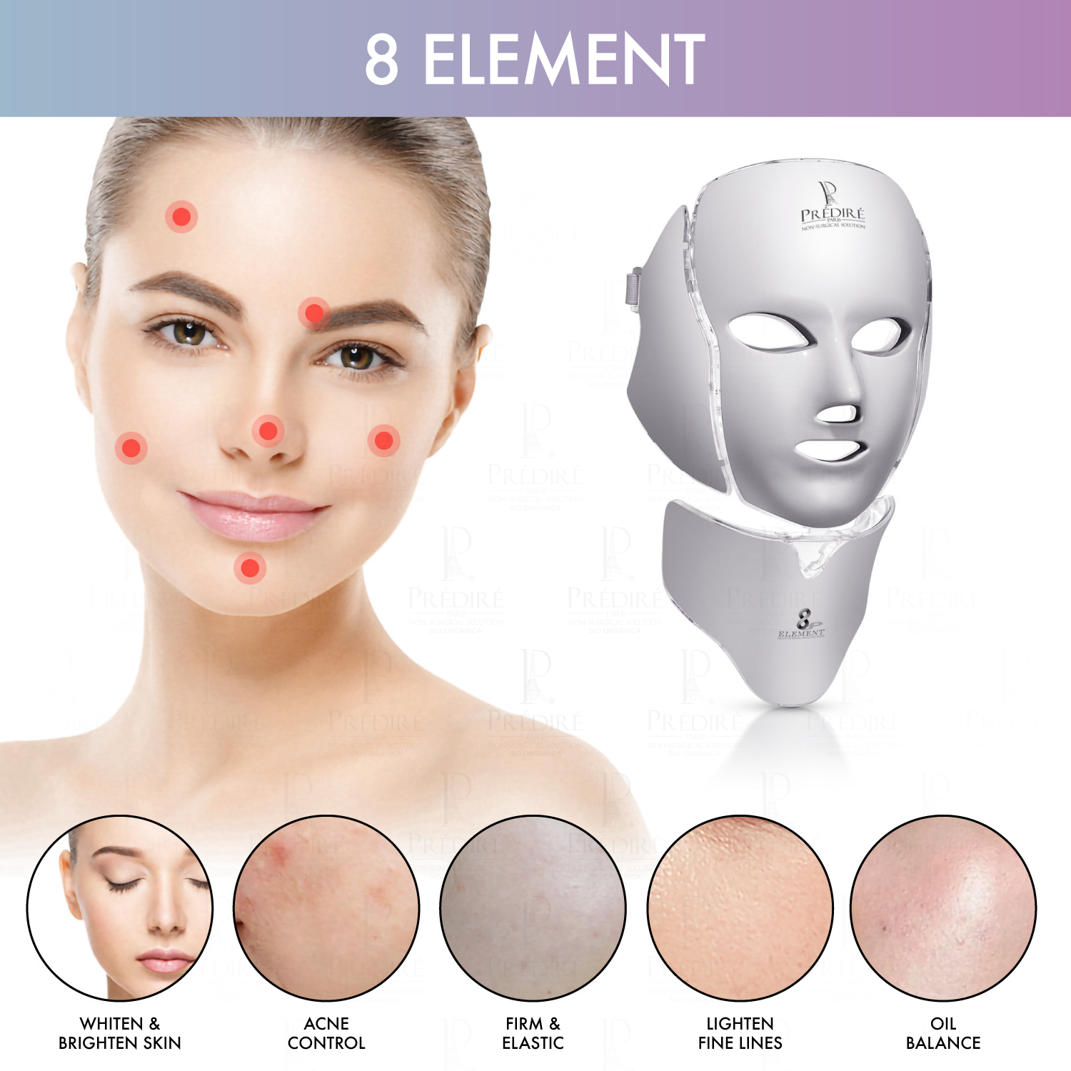 8 Element Mask 8 Element Multi-Purpose Skincare Mask | Non-Surgical Solution LED Trea ...