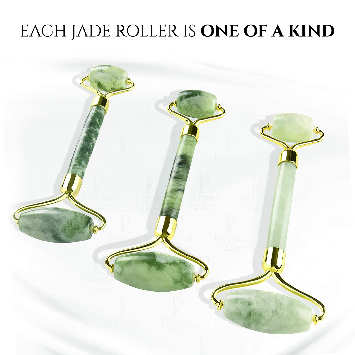 Predire Paris Miracle Stone | Natural Jade Roller Massager | Inflammation, Fine Lines & Wrinkle Remover | Face, Eyes, Neck & Body Applicator